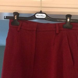 Red Max Mara wool straight leg trousers. Esquisite